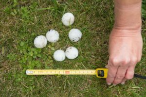 hail damage size, Salina